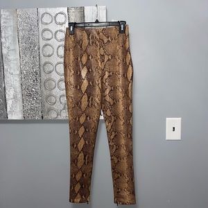 Snakeprint leather pants